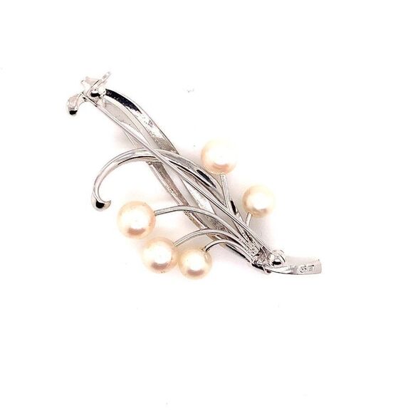 Mikimoto Estate Akoya Pearl Brooch Pin Sterling Silver 6.6mm 5.43 gr M185 - Picture 8 of 12
